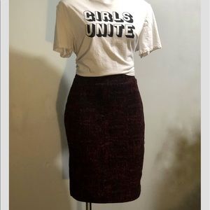 Liz Claiborne Petite burgundy pencil skirt